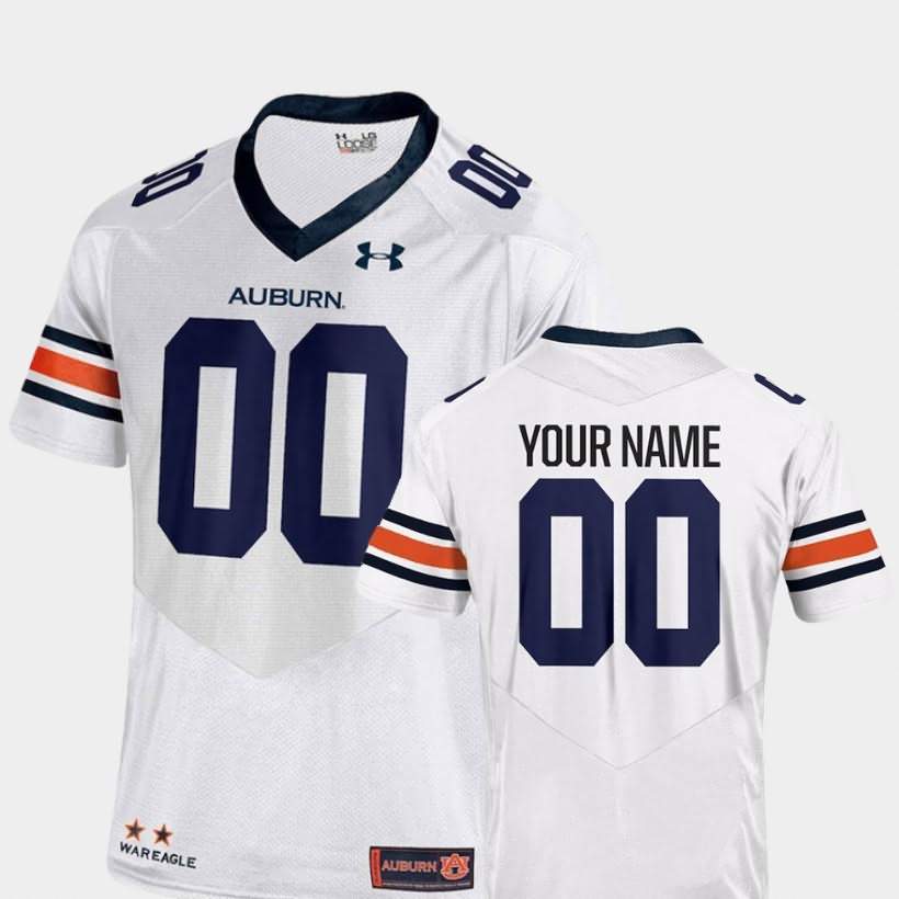 Auburn Tigers Men's Custom #00 White Under Armour Stitched College 2018 NCAA Authentic Football Jersey JLK6074QG